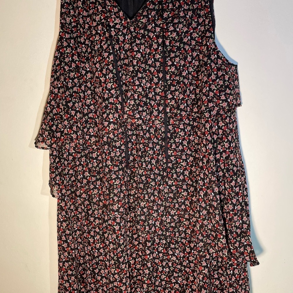 Libby Edelman tiered sleeveless Fairy XL ruffle tunic length Floral Feminine